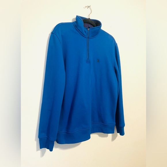 Izod Mens Sweatshirt Size Medium Blue Stretch 1/4 Zip Pullover Advantage Preform - Picture 2 of 7